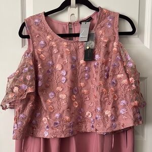 Lane Bryant Pink Embellished Skirt and Top Set
